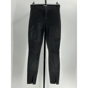 L'Agence 'Beatrix' Black Coated Split-Hem Bootcut Jeans Size 27