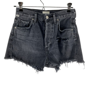Citizens Of Humanity Distressed Black Cutoff Denim Shorts Size 23