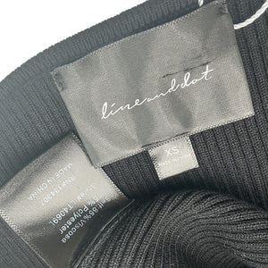 Line & Dot Ribbed Black Halo Cutout Sweater Size XS