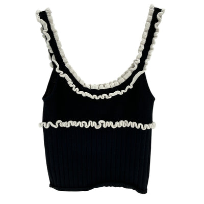 Majorelle Ruffled Black Brielle Tank Top Size S