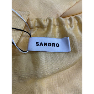 Sandro Ruffled Yellow Rosette Crop Top Size 0 NWT