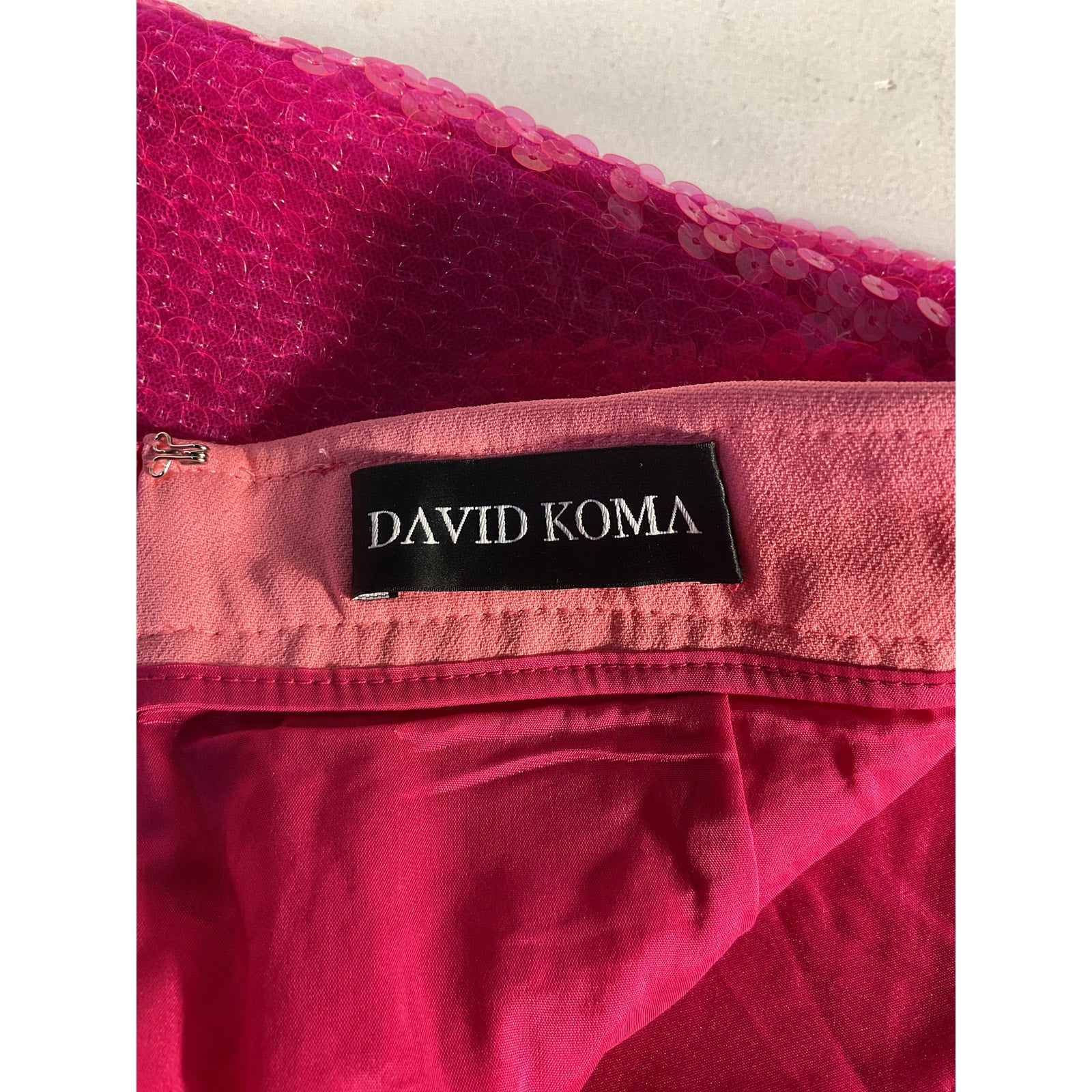 David Koma 'Sequin' Pink Sequin Embellished Pant Size 6