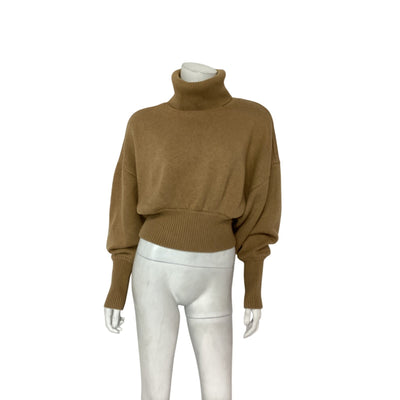 Grlfrnd Ribbed Camel Jovany Sweater Size S