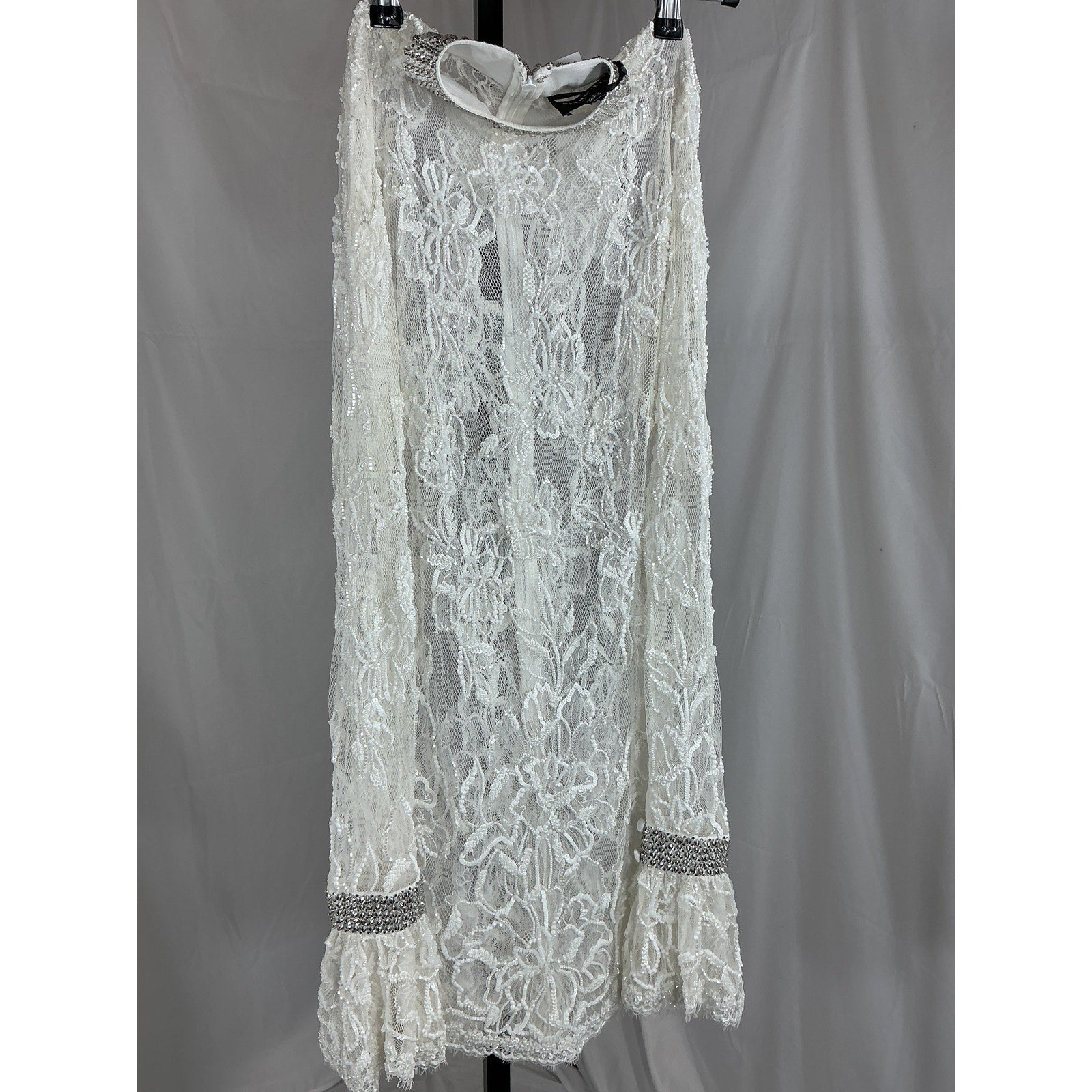 Retrofete 'Rosie' White Nylon Embellished Lace Dress Size XXS - NWT