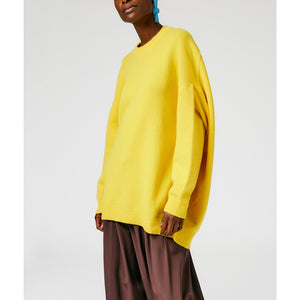 Tibi 'Airy' Yellow Wool Extrafine Wool Circular Origami Pullover Size S / M