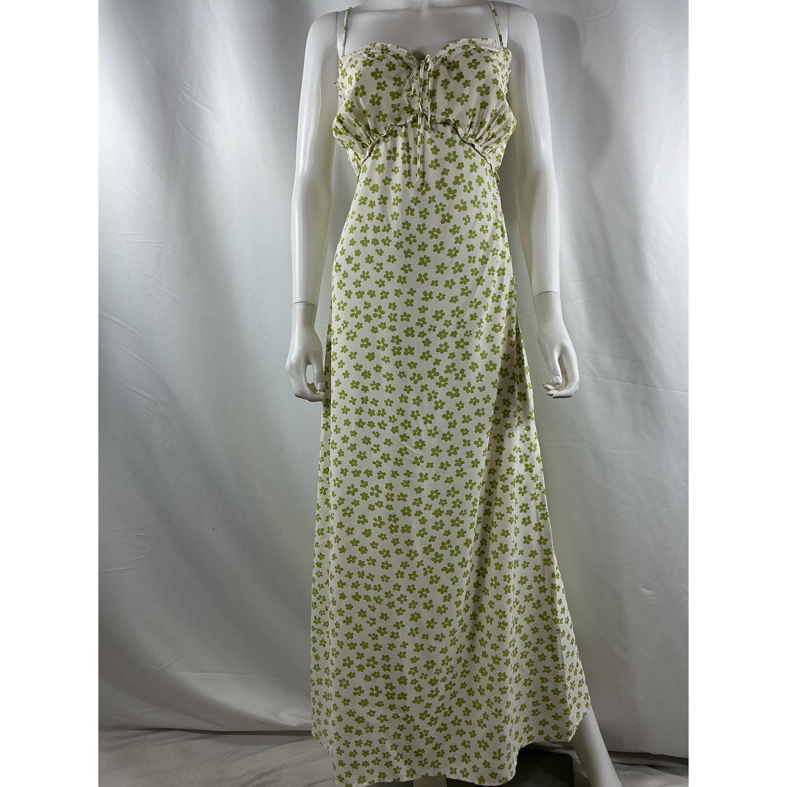 Faithfull The Brand 'Gita' Green Rayon Midi Dress Size M