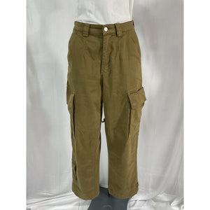 Reformation 'Landy' Green Wide Leg Cargo Denim Jeans Size 27