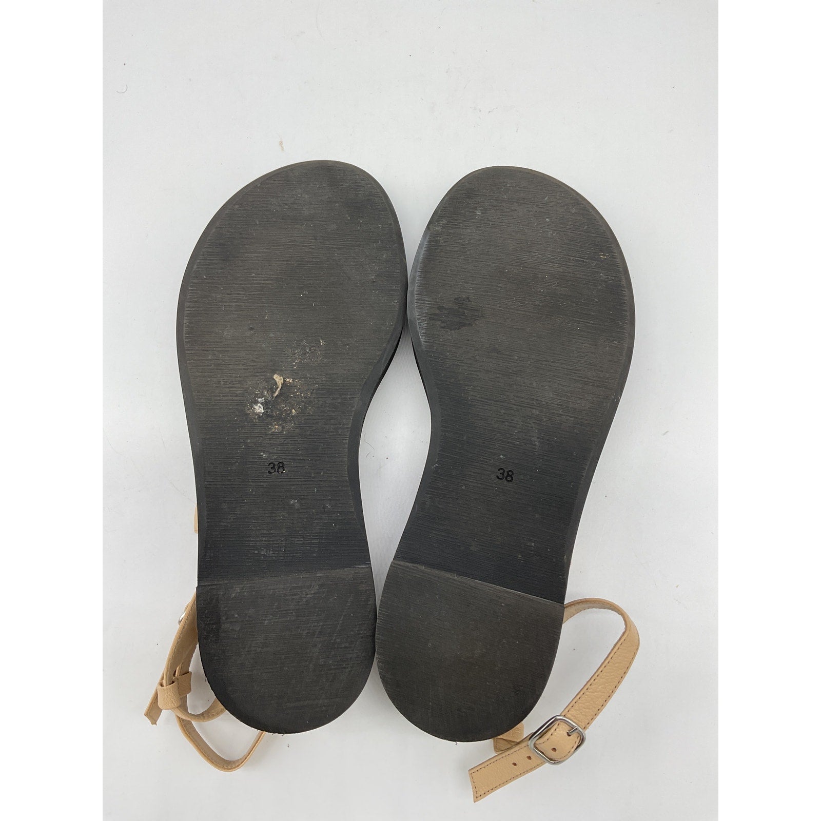 By Far 'Cece' Beige Leather Grained Sandal Size 8