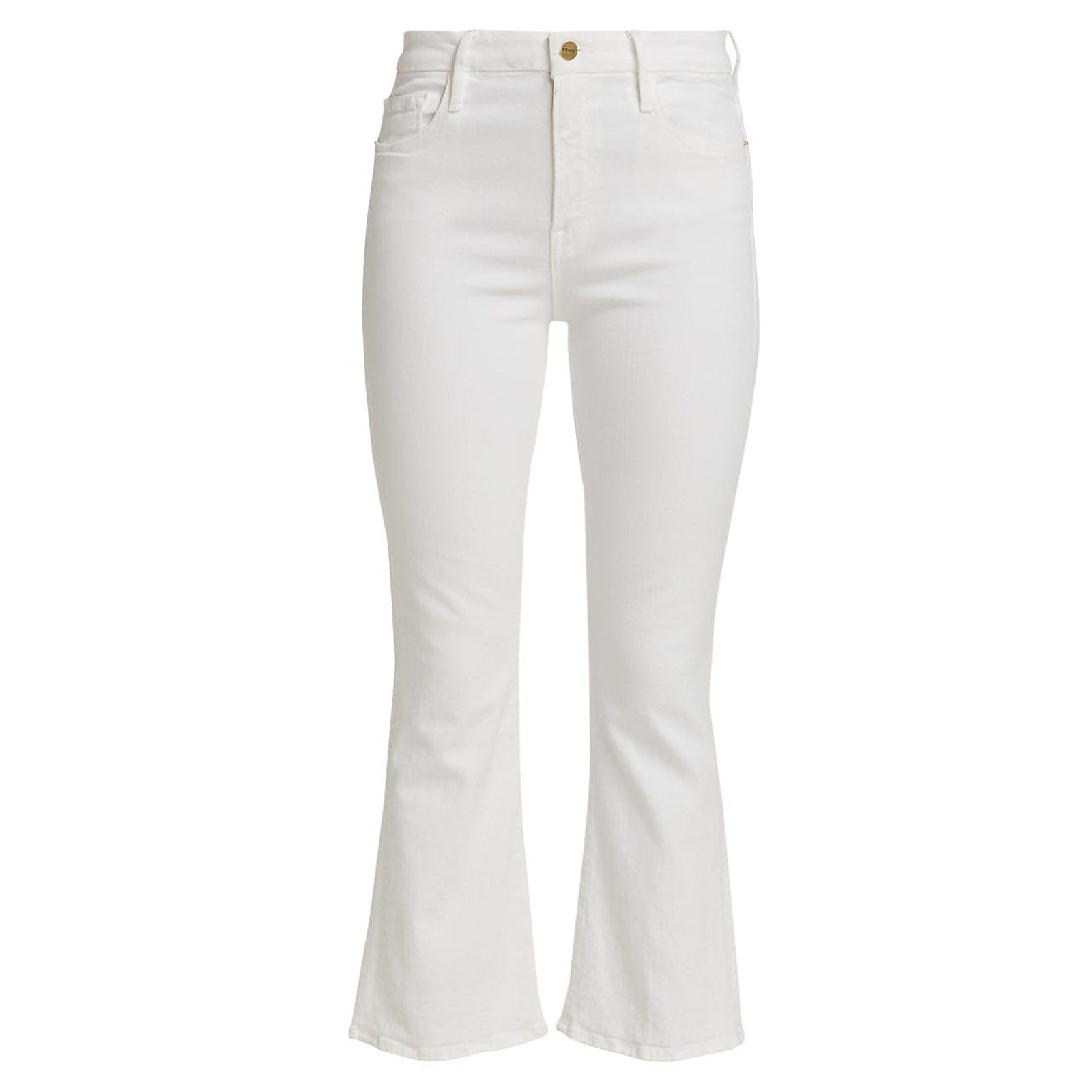 Frame 'Le Crop' White Stretch Mini Boot-Cut Denim Jeans Size 28