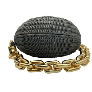Poolside Bags Sculptural Black Anna Conch Clutch