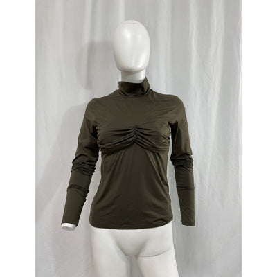 Goldsign 'Zora' Green Long Sleeve Turtleneck Top Size M