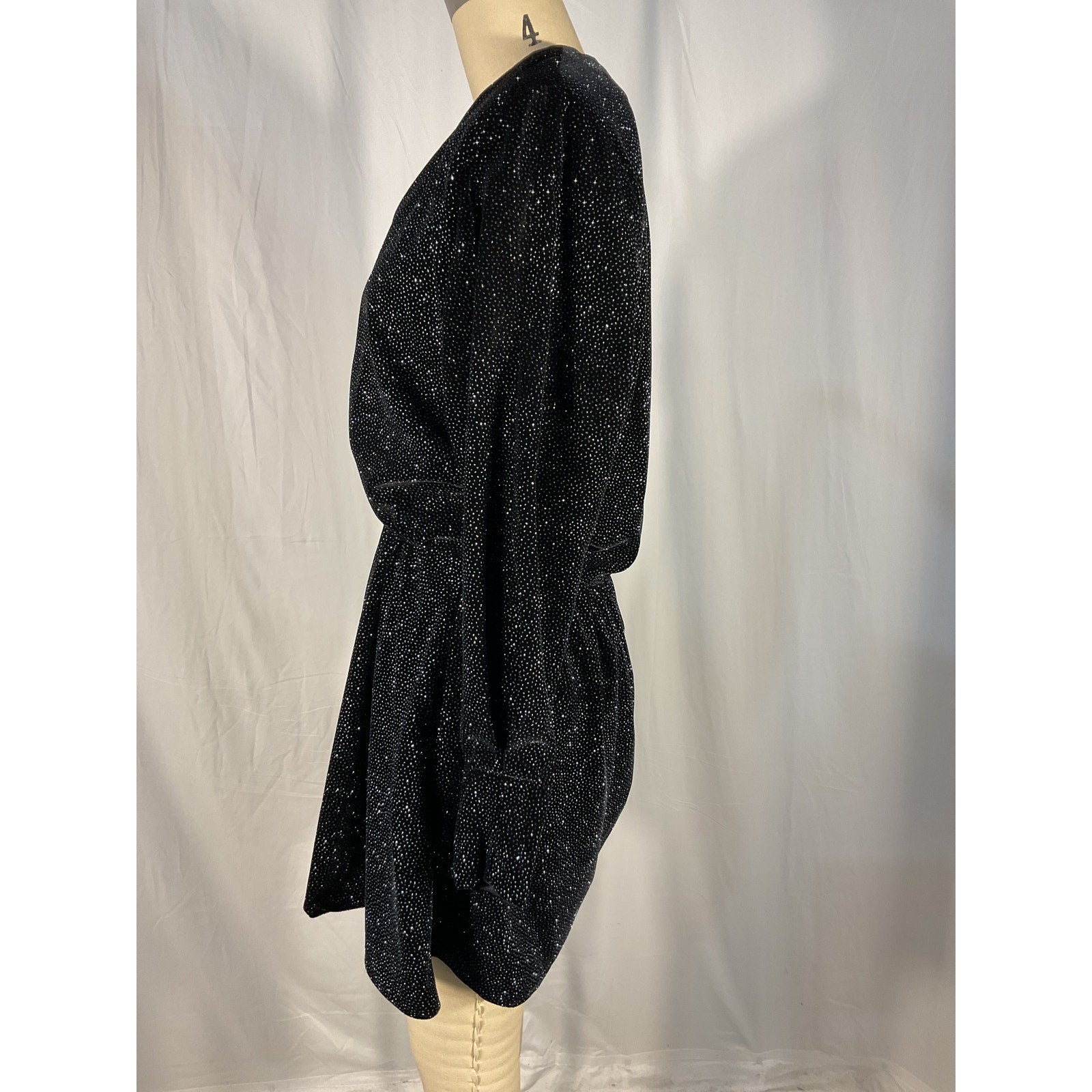 Isabel Marant Etoile 'Alexane' Black Crystal-Embellished Velvet Mini Dress Size 4 - NWT