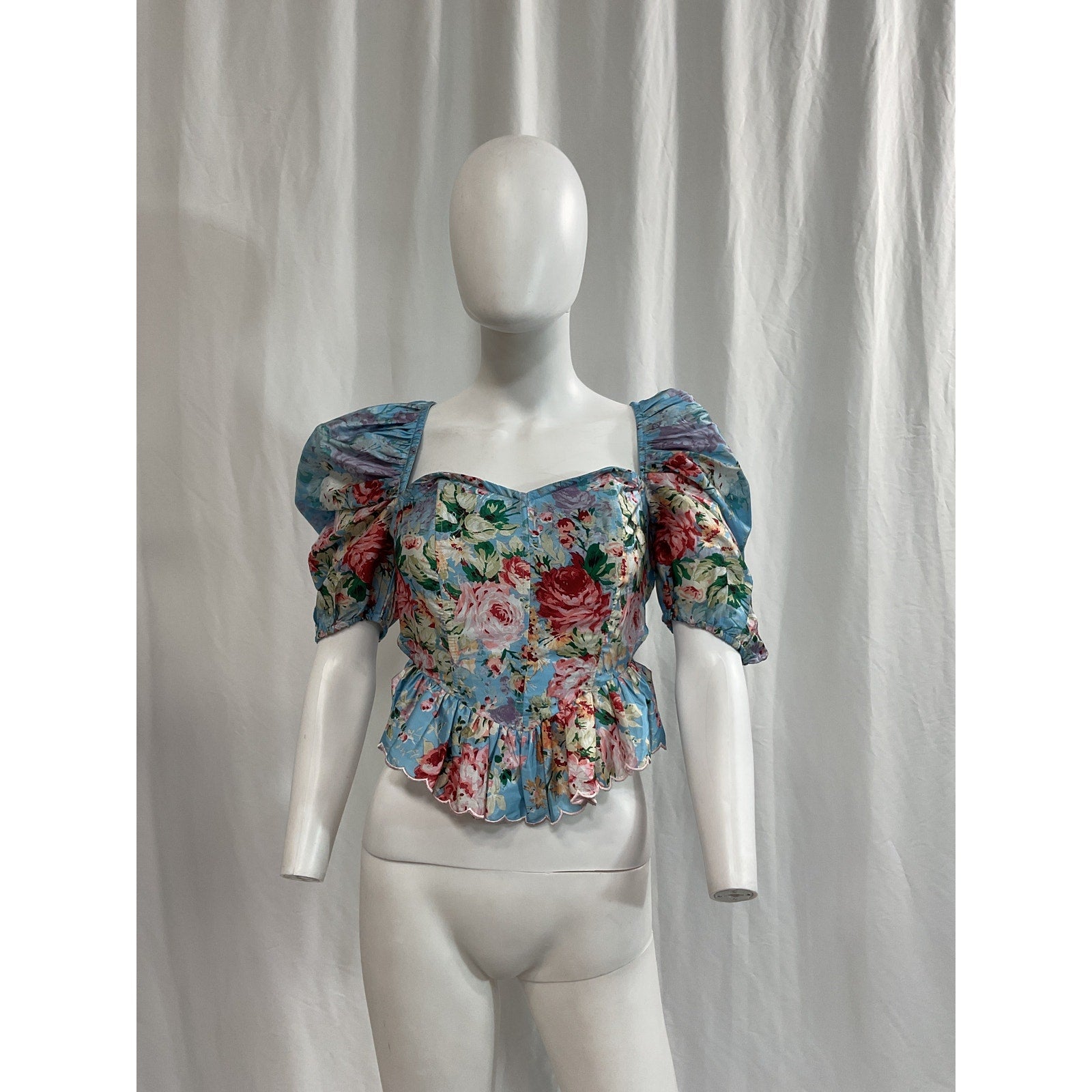 Hemant And Nandita Blue Satin Top Size S