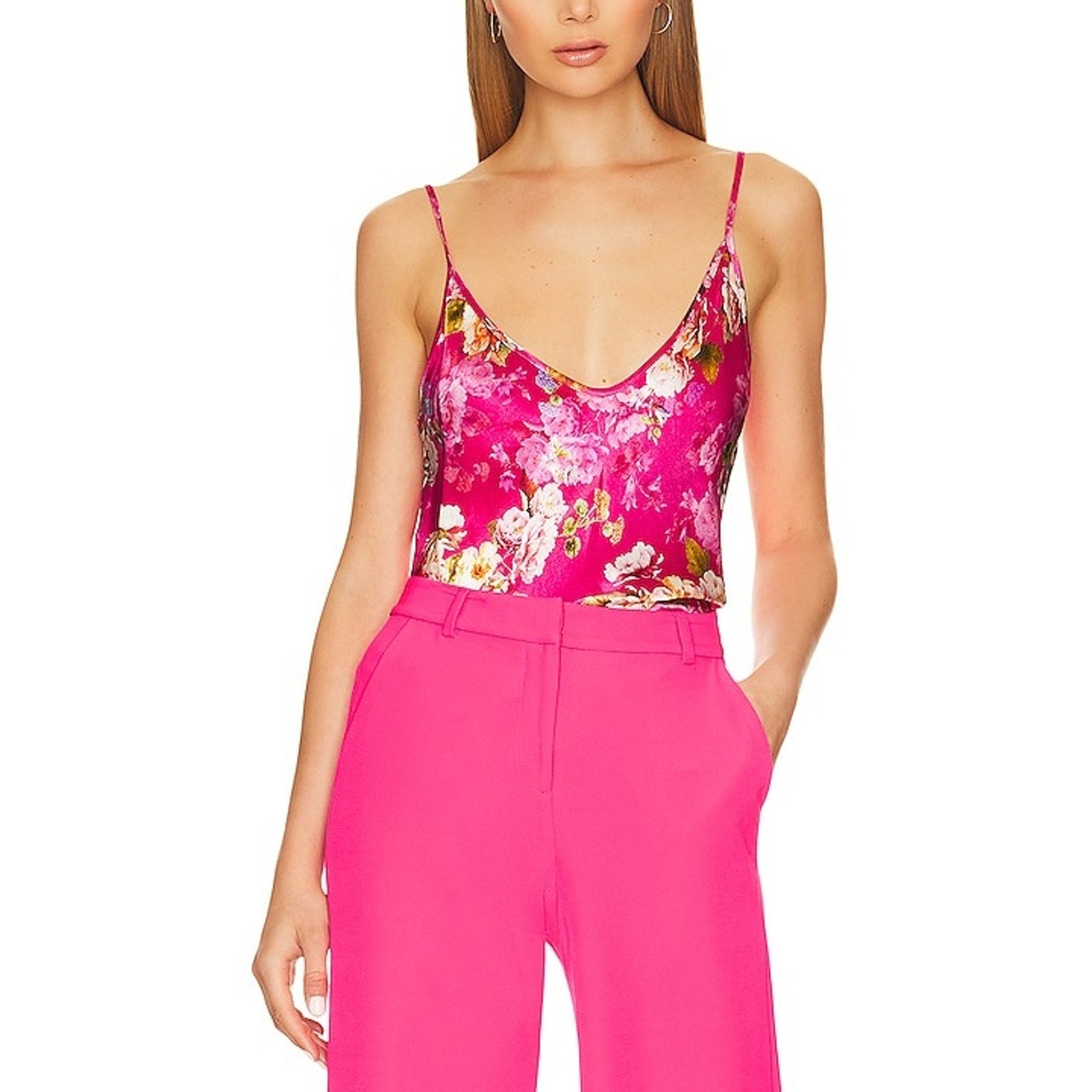 L'Agence 'Lexi' Pink Satin Camisole Top Size XS