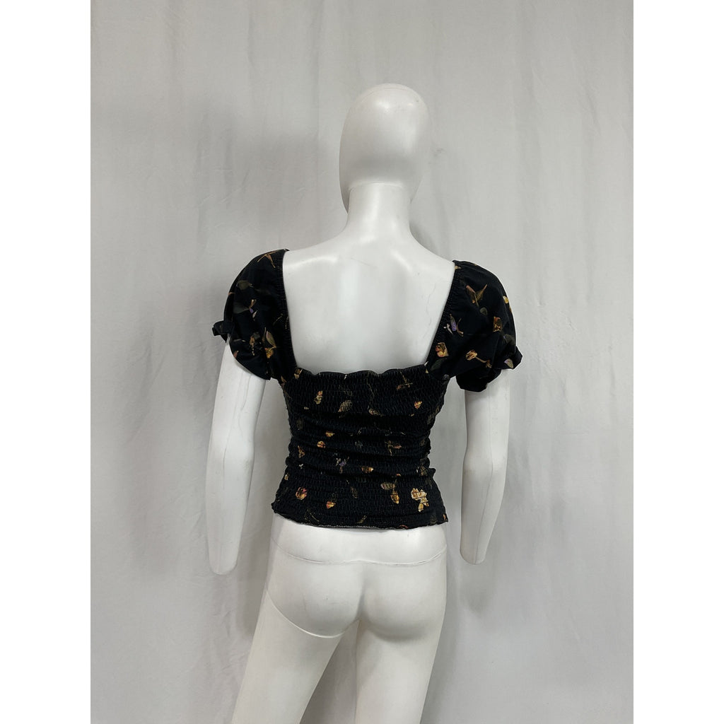 Allsaints 'Martha' Black Cotton Mutare Top Size 4
