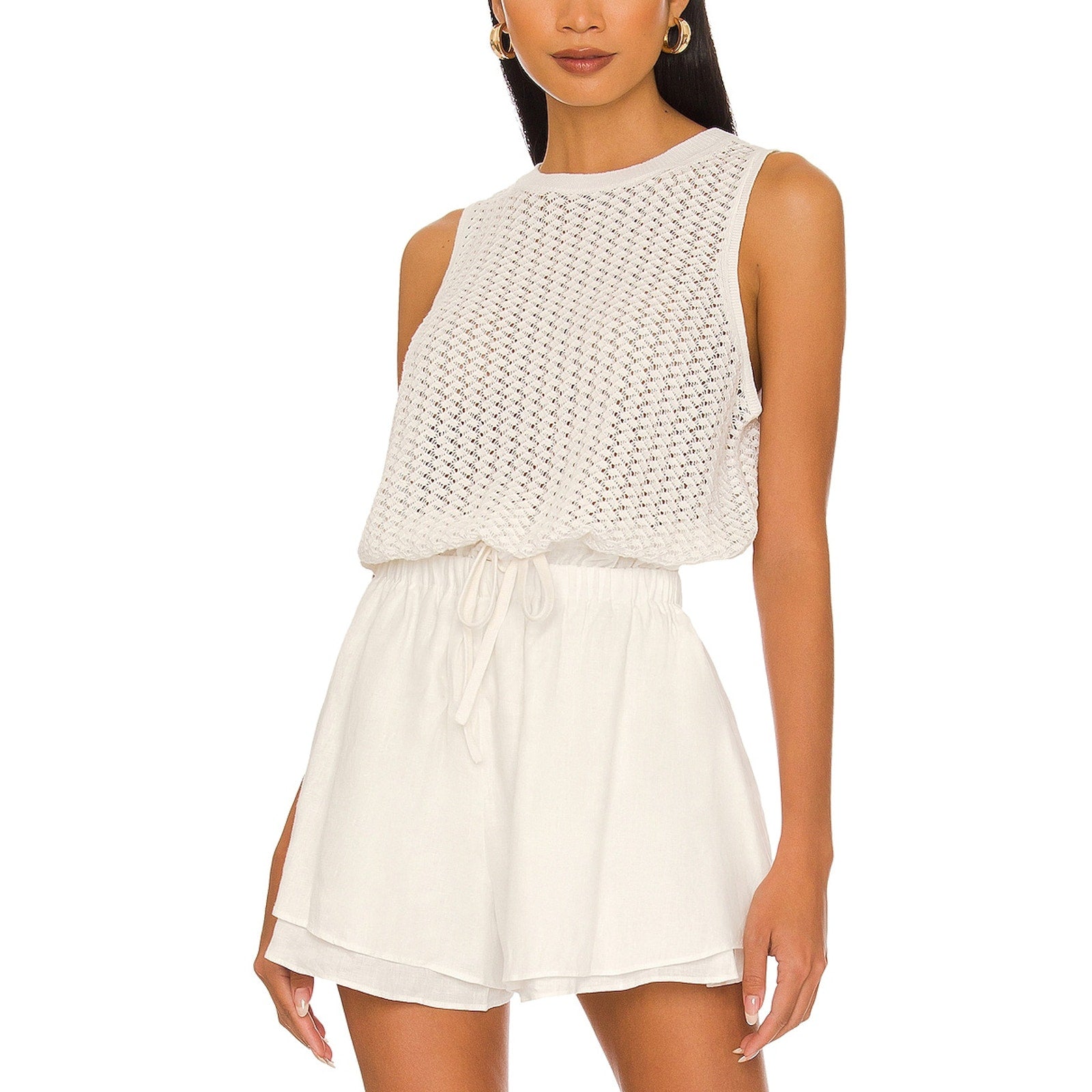 Alice + Olivia 'Tevin' White Crop Tank Size S