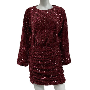Sézane Sequined Terracotta Yseult Mini Dress Size 6