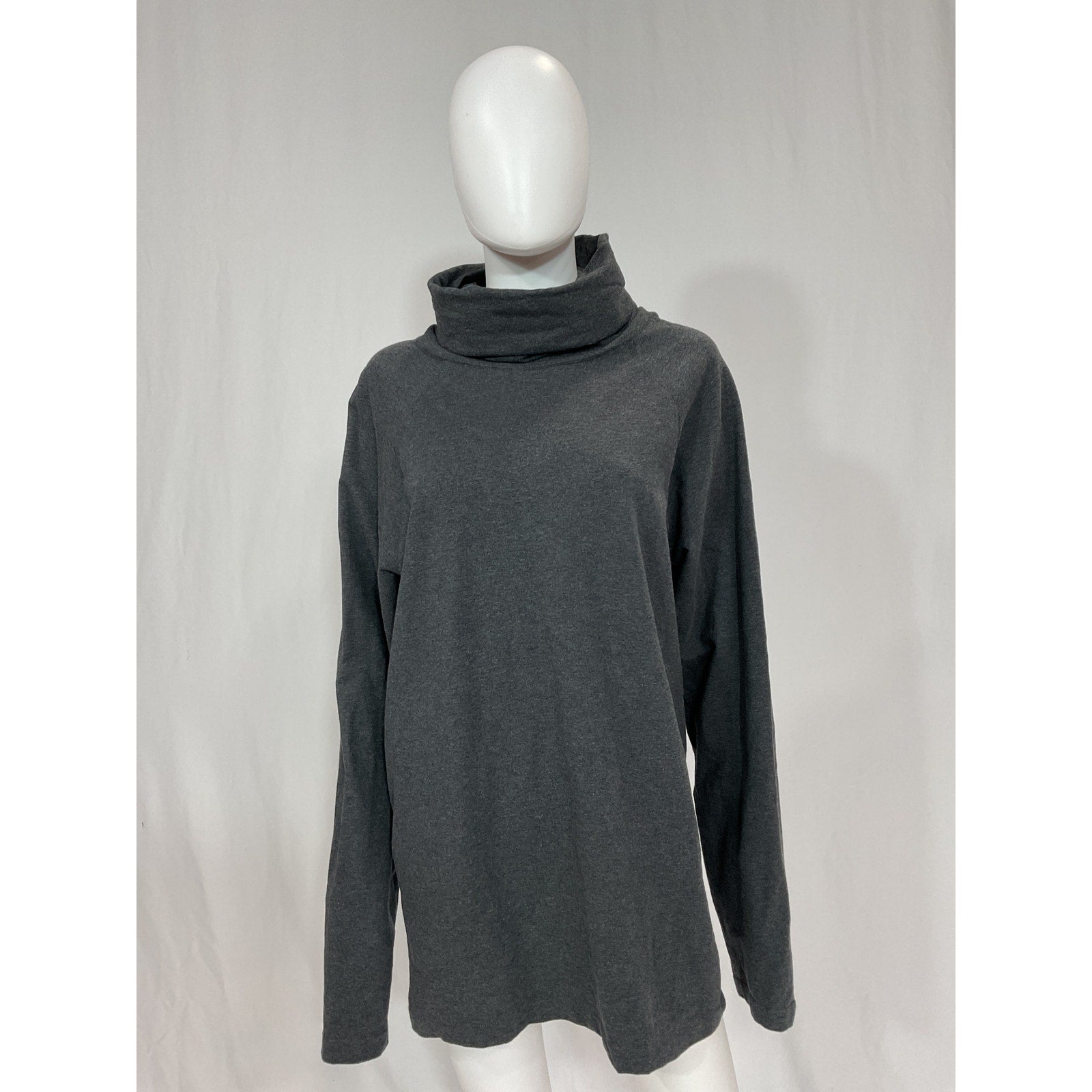 Norma Kamali Oversized 'Raglan' Grey Sleeve Turtleneck Mini Dress Size XS