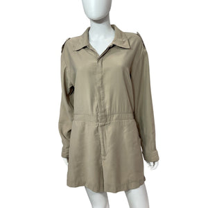 L'Academie Utility Beige Dylan Romper Size L