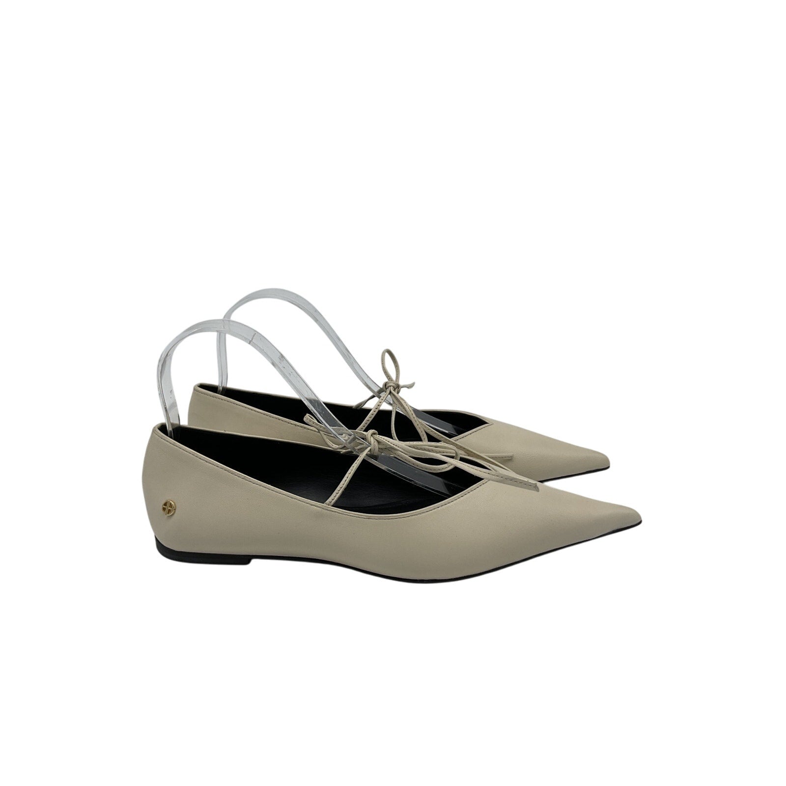 Anine Bing 'Nikki' Cream Leather Flats Size 9