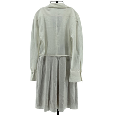 Vince Classic White Belted Linen Blend Shirt Dress Size S NWT