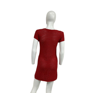 Reformation 'Cassie' Red Open Knit Mini Dress Size XS