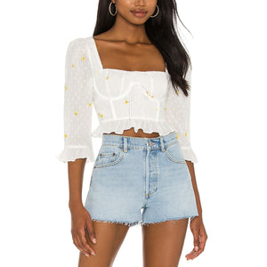 For Love & Lemons 'Abby' White Blouse Size XS