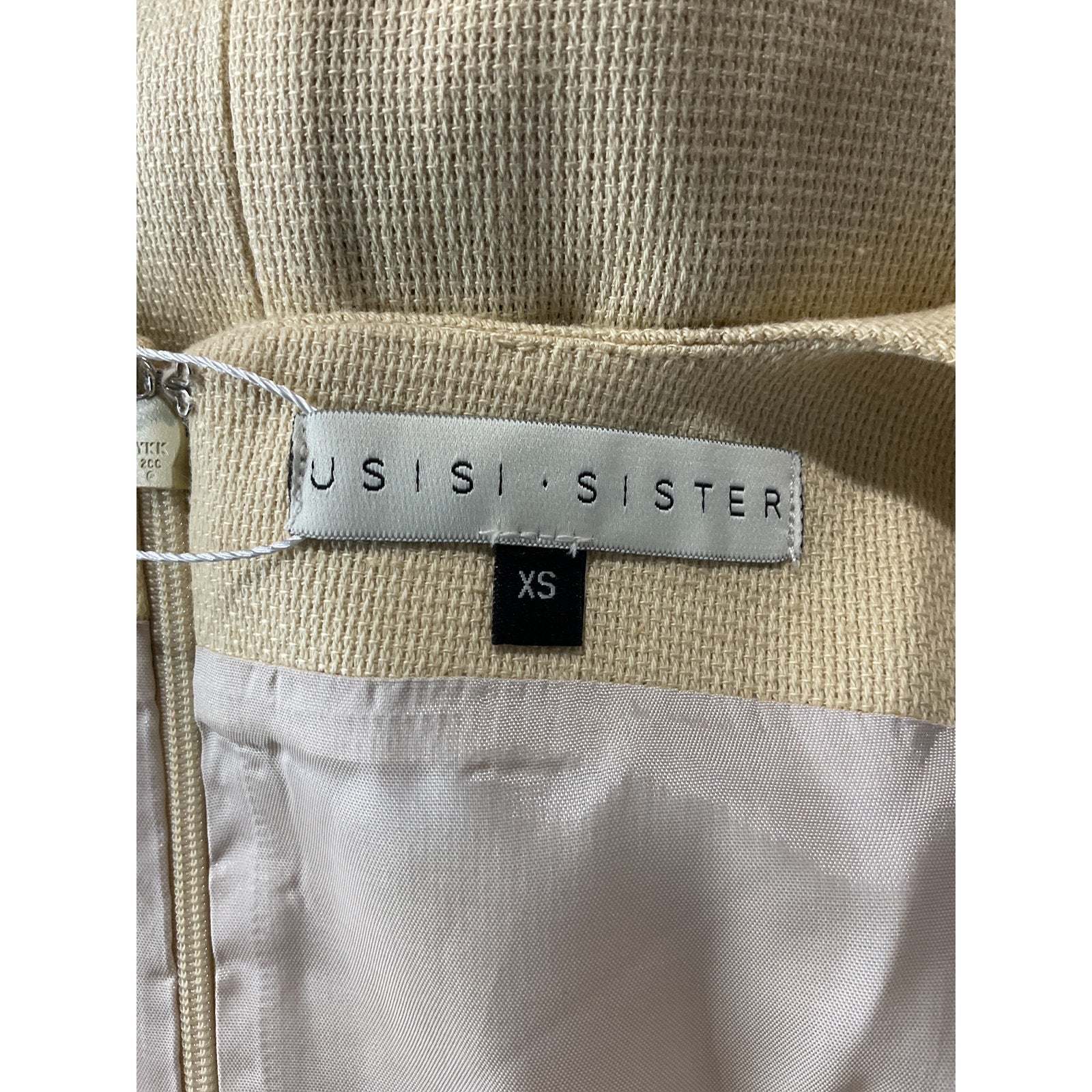 Usisi Sister 'Leah' Yellow Cotton Tie-Detailed Gauze Midi Dress Size XS