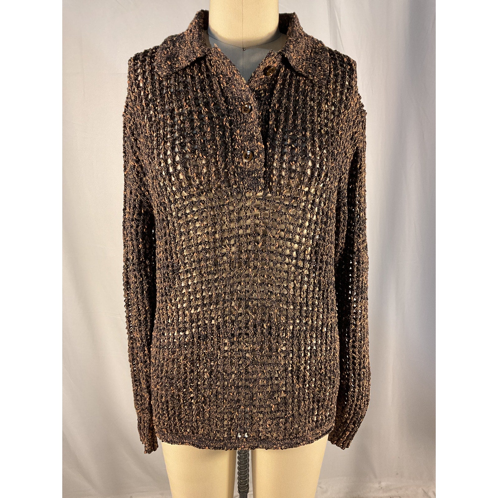 Acne Studios Brown Semi-Sheer Polo Size XS