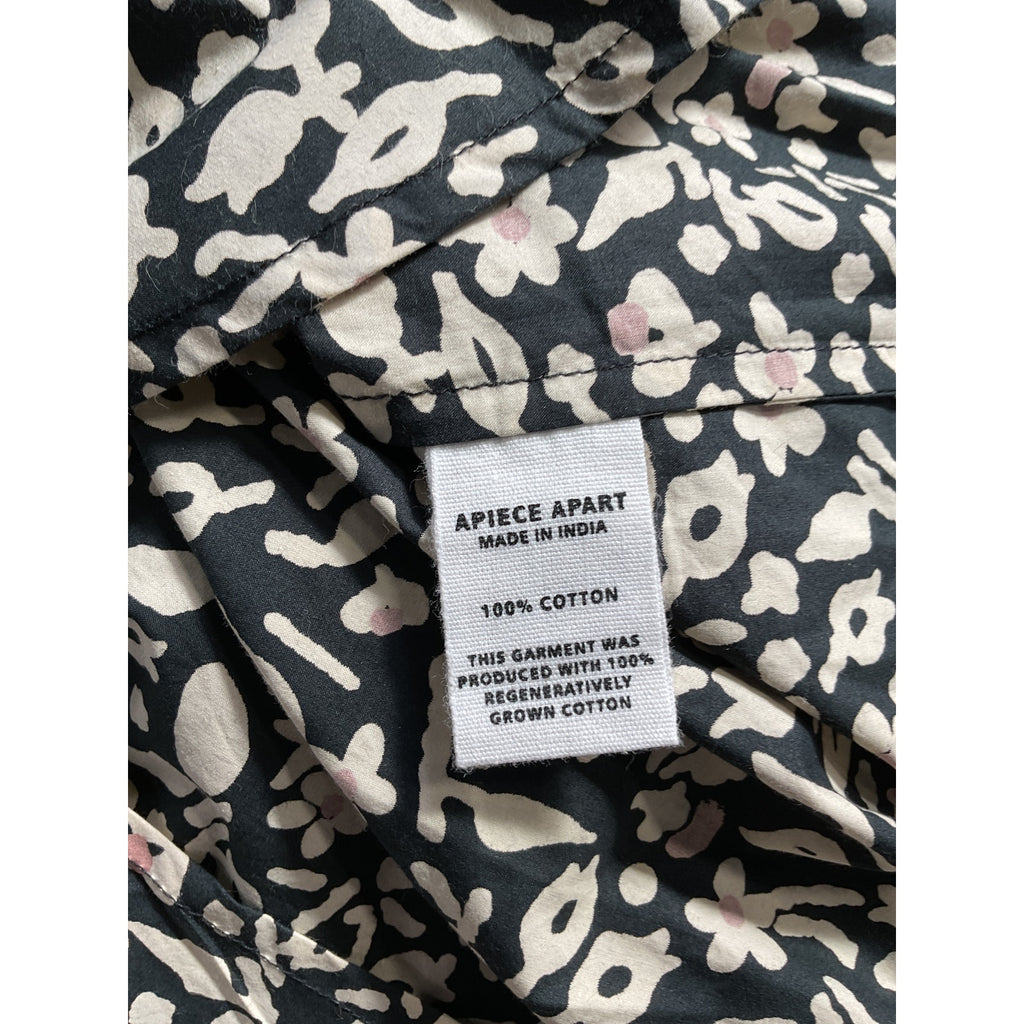 Apiece Apart 'Los Altos' Black Floral Print Top Size S