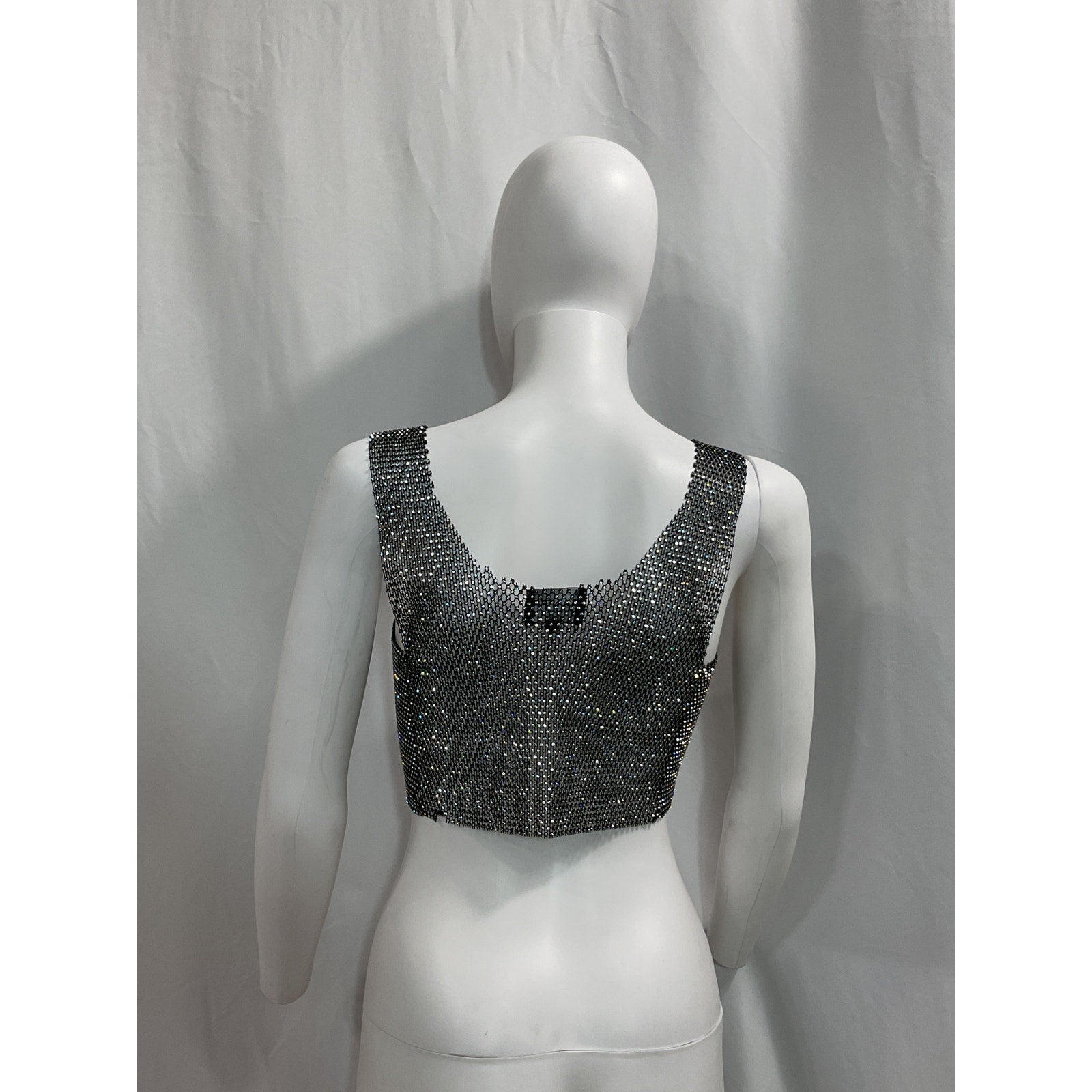 Santa Brands Black Crystal Embellished Crop Top Size XS-S