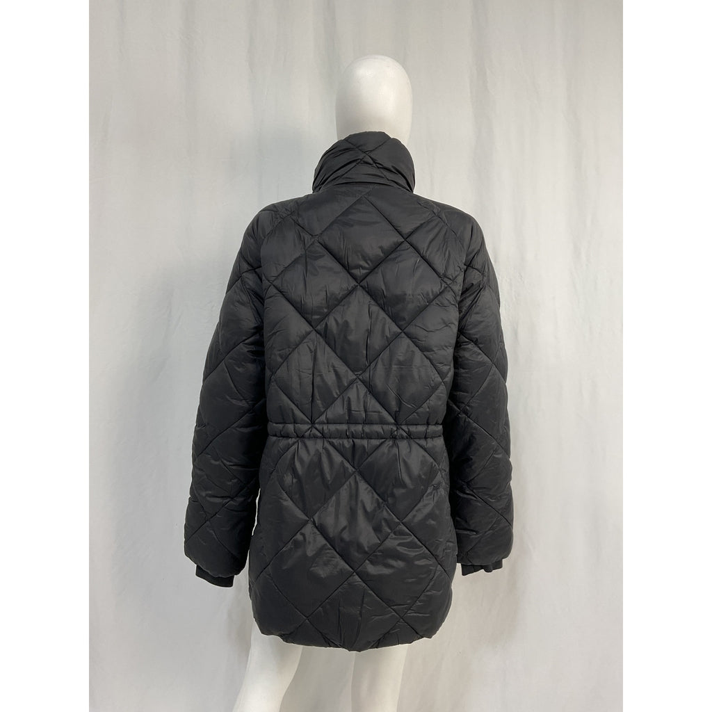 Barbour 'Hoxa' Black Polyamide Funnel Neck Quilted Coat Size 12