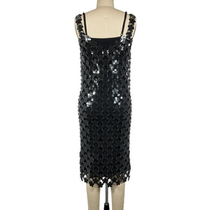 Paco Rabanne Embellished Black Flower Chainmail Dress Size EU 34 / US 2