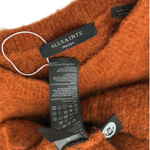 Allsaints Fuzzy Brown Split Saints Sweater Size S