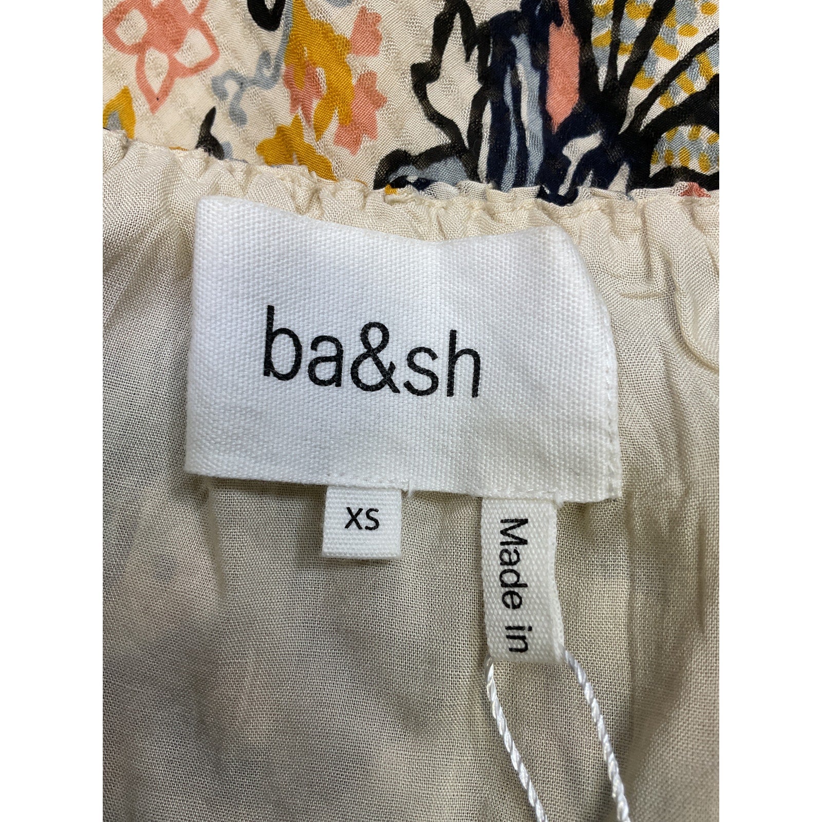 Ba&Sh 'Baila' Tan Viscose Printed Midi Dress Size XS