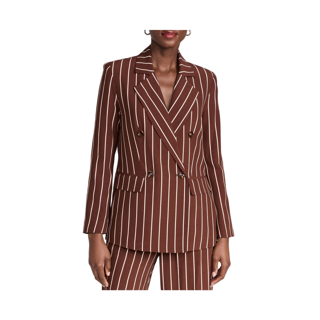 Kitri 'Josephine' Brown Viscose Pinstripe Blazer Size 6