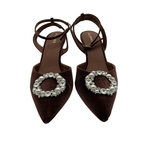 Alohas Velvet Brown Cinderella Pumps Size 41