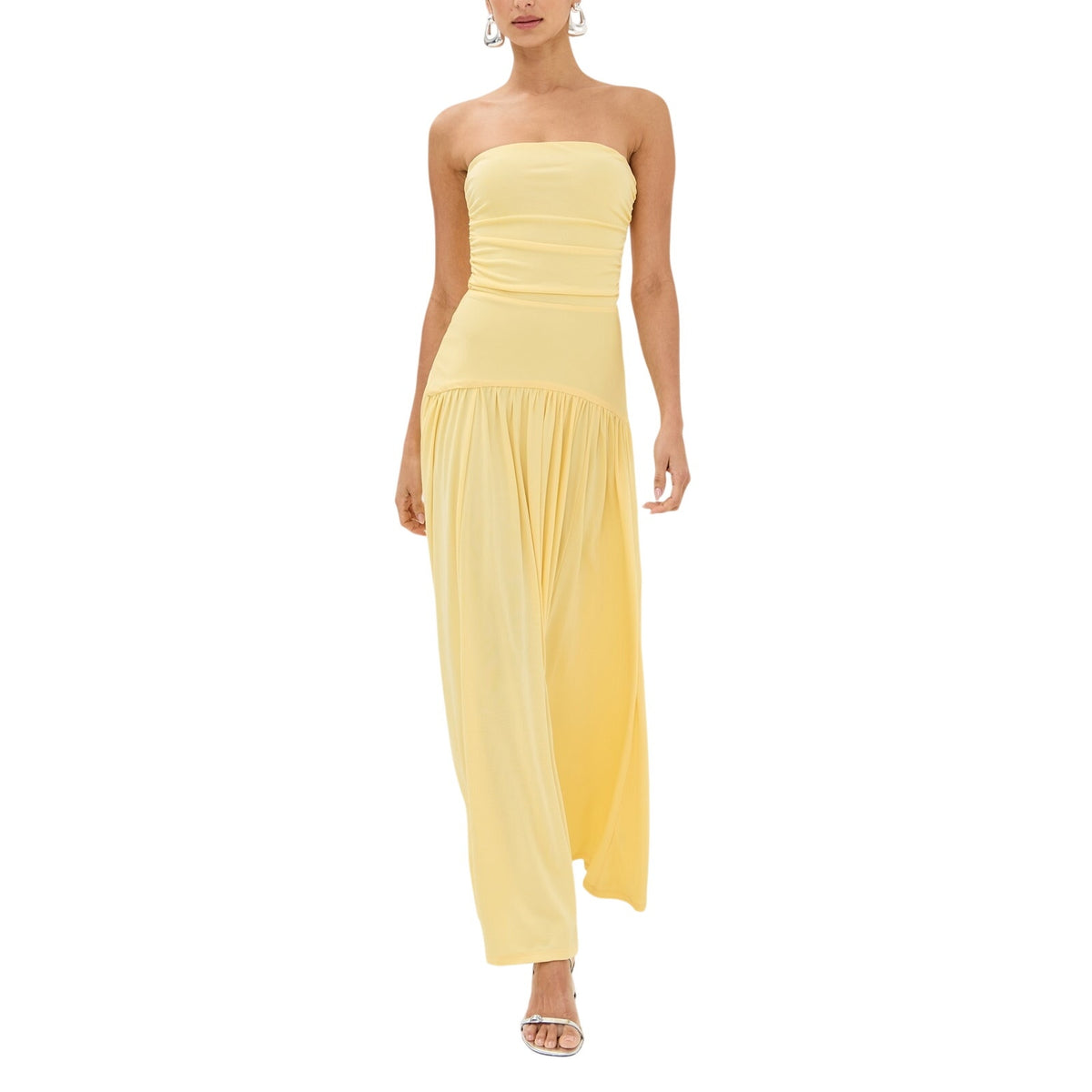 Staud Strapless Yellow Mariana Maxi Dress Size XL NWT