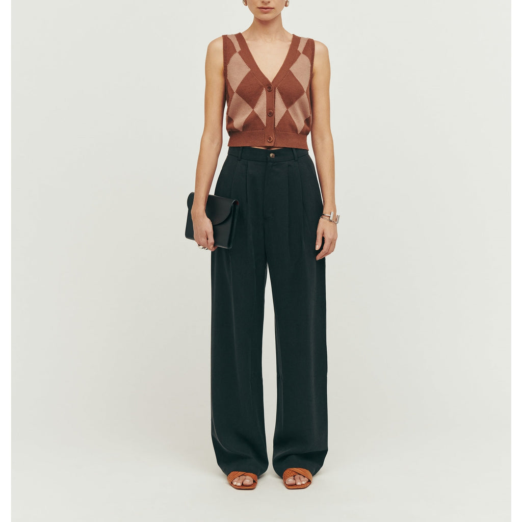 Reformation 'Mason' Black Tencel Lyocell Pant Size 6