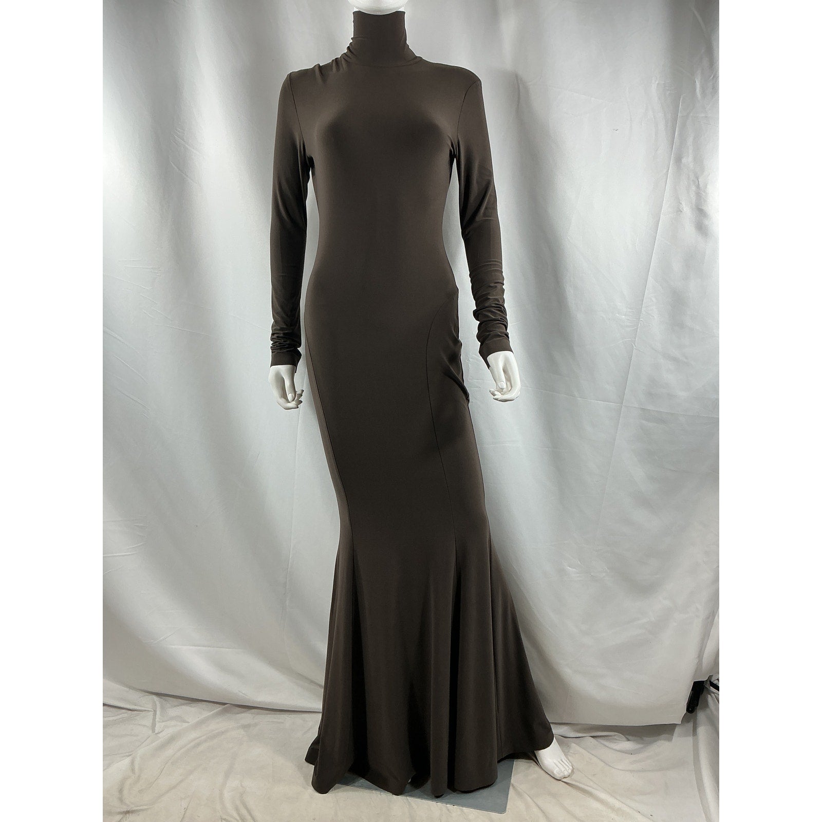 Norma Kamali x Revolve 'Fishtail' Brown Polyester Gown Size S