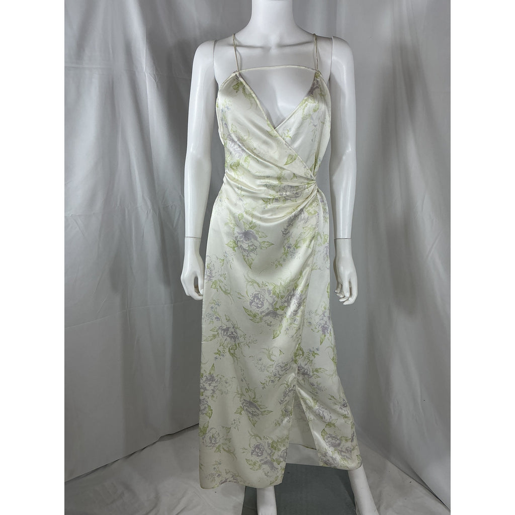 L'Academie 'Loulou' White Viscose Midi Dress Size XS