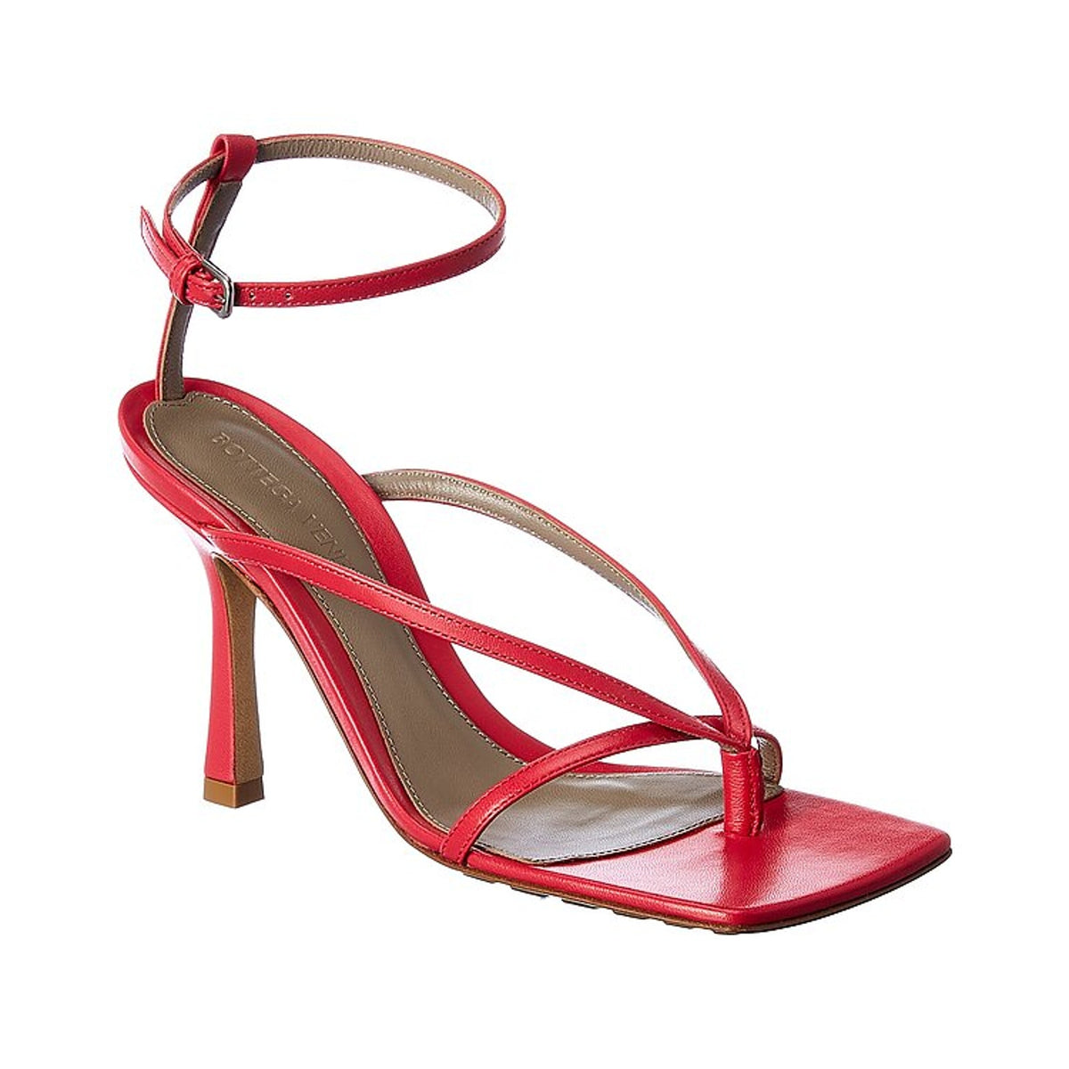 Bottega Veneta Elegant Red Stretch Leather Sandal Size 36.5 EU / 6.5 US