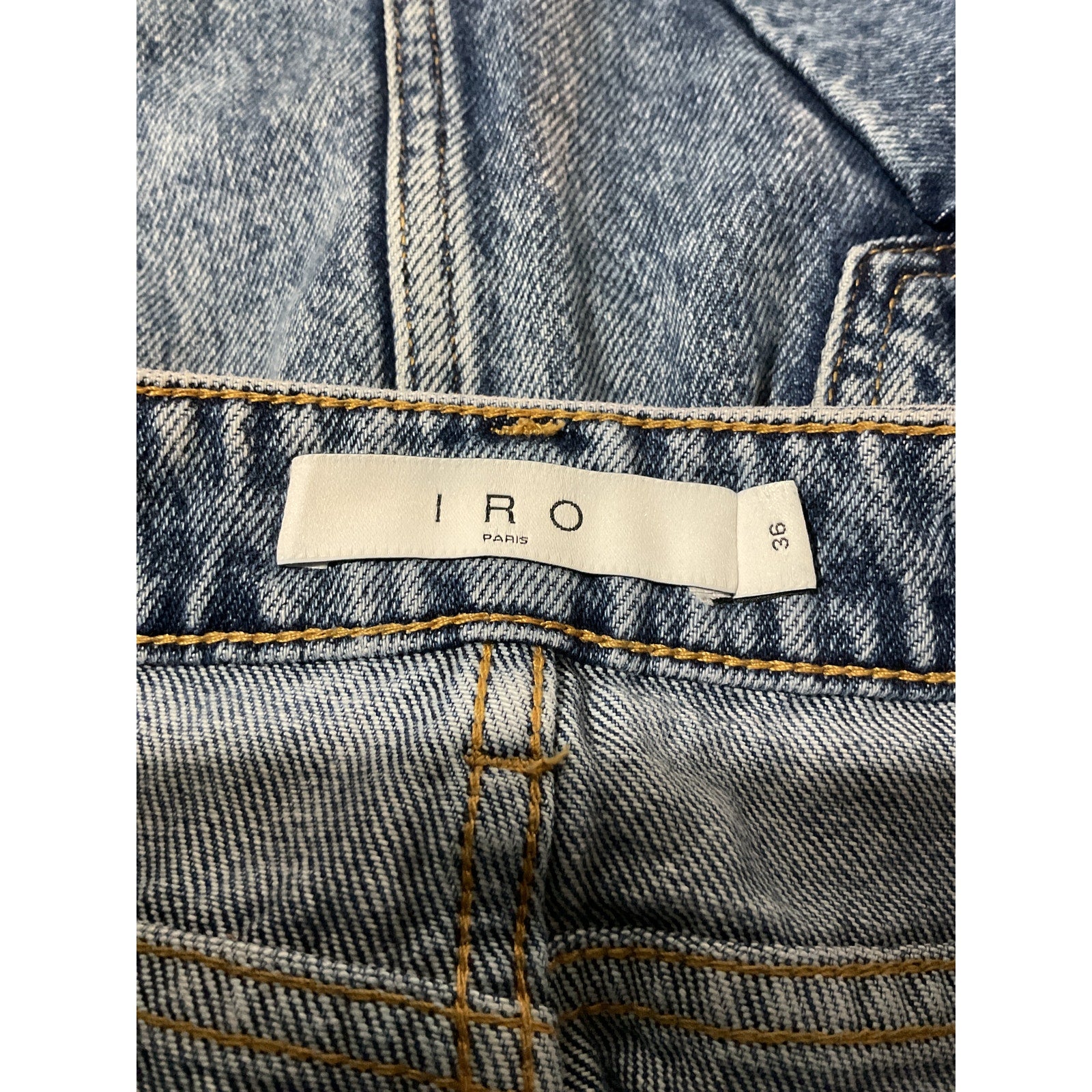 Iro 'Priscia' Blue Cotton Denim Mini Skirt Size 36