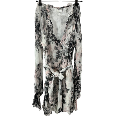 Hemant And Nandita Ruffled White Floral Multi Roos Romper Size S