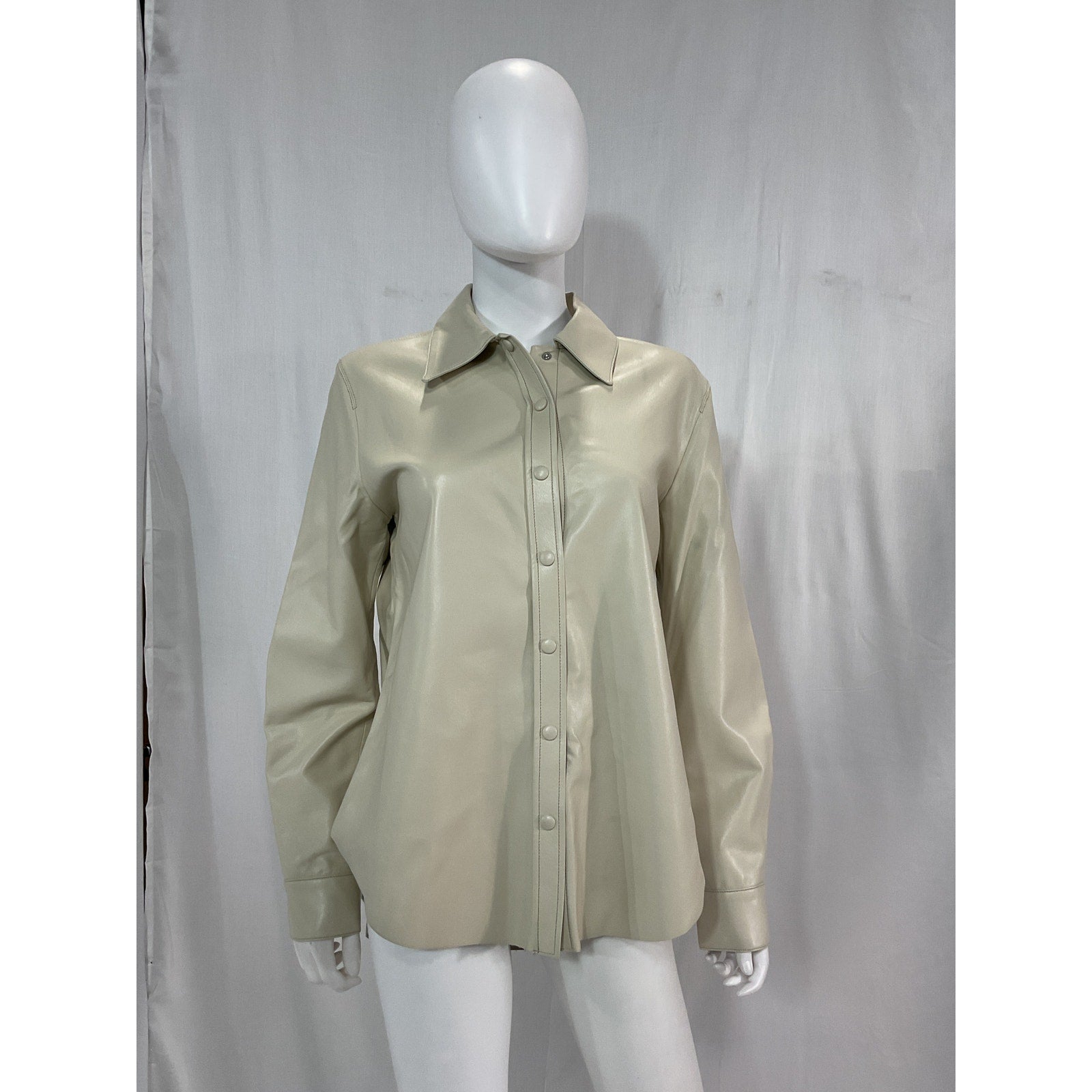 Agolde 'Calla' White Vegan Leather Shirt Size S