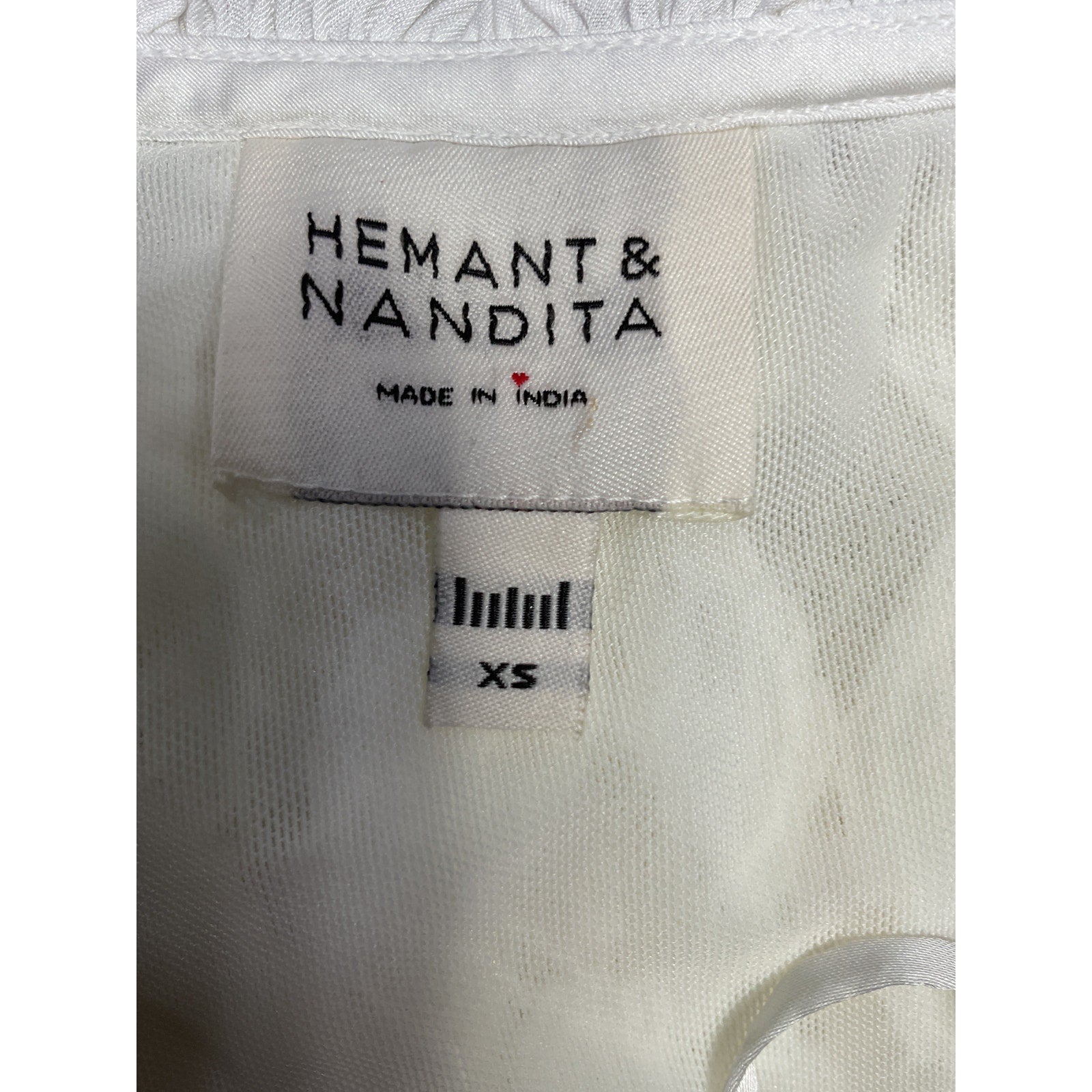 Hemant And Nandita 'Reet' Cream Nylon Top Size XS