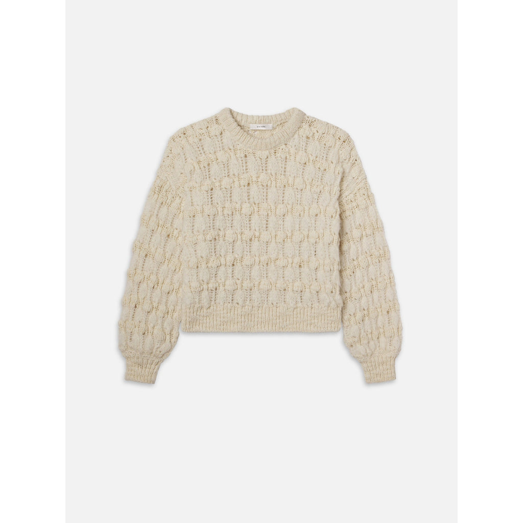 Frame 'Popcorn' White Wool Stripe Sweater Size S