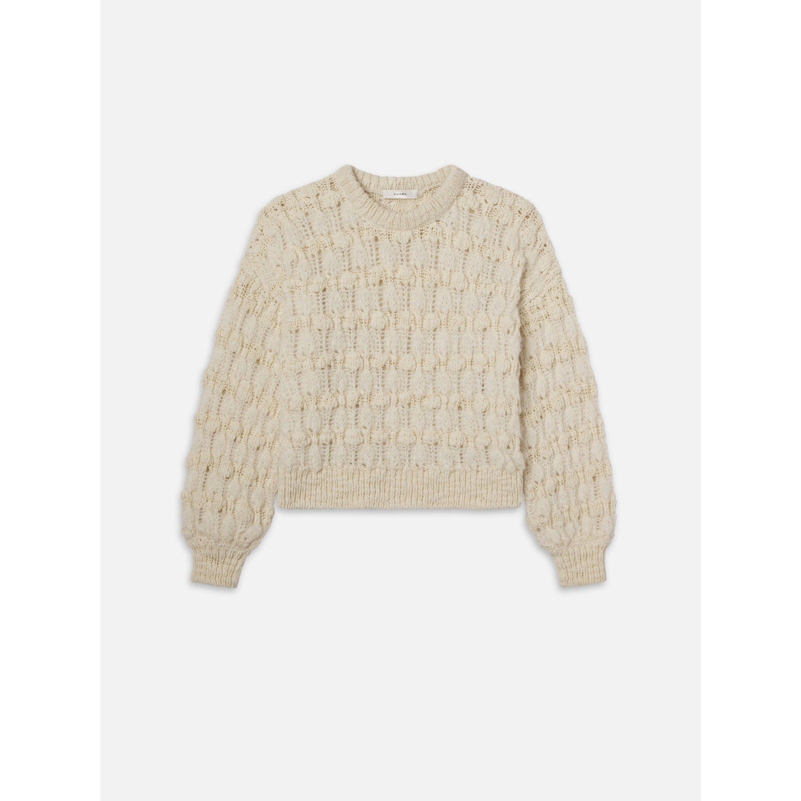 Frame 'Popcorn' White Wool Stripe Sweater Size S