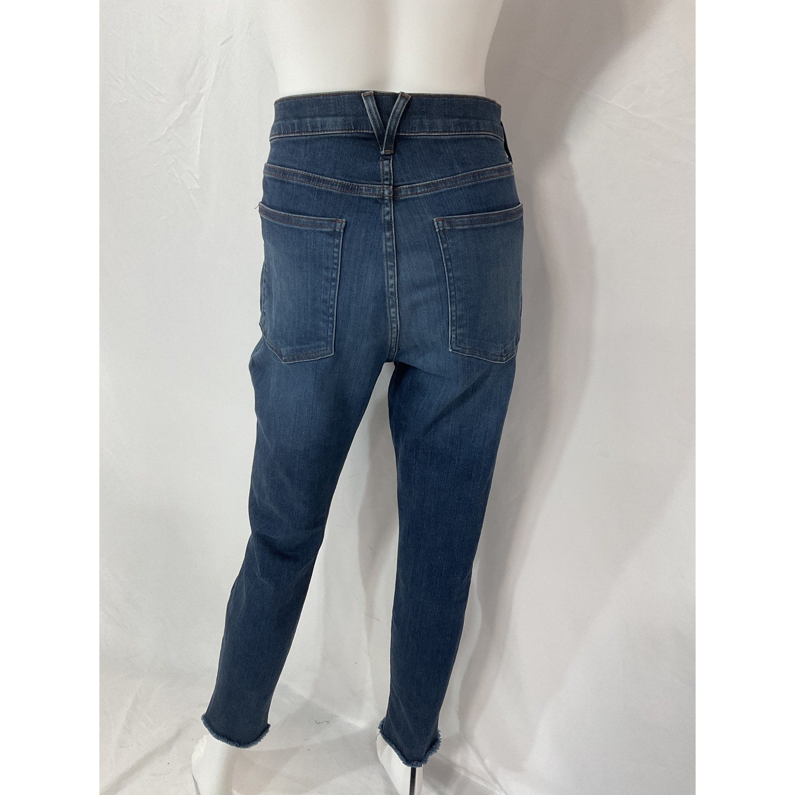 Veronica Beard 'Debbie' Blue Skinny-Ankle Denim Jean Raw Hem Size 31