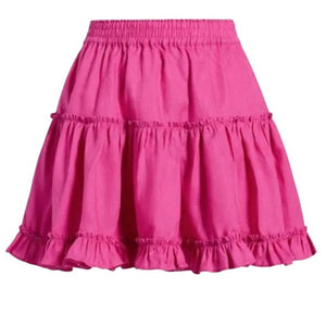 Hill House Home Ruffled Poppy Pink Paz Skirt Size S